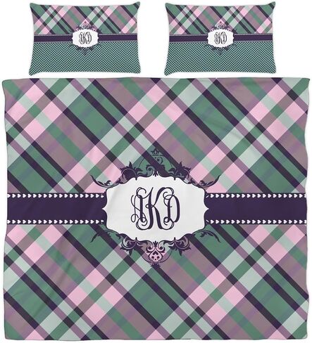RNK Shops Plaid with Pop Duvet Cover - Twin (Personalized) in Saudi Arabia