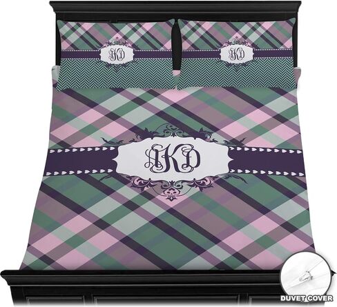 RNK Shops Plaid with Pop Duvet Cover - Twin (Personalized) in Saudi Arabia