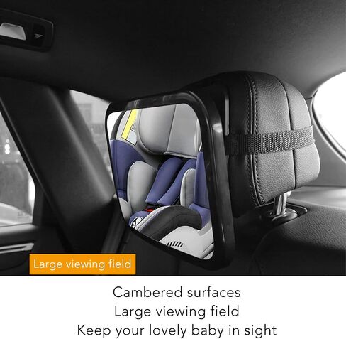 Car Interior Rearview Baby Mirror, Shatterproof Free Rotation Wide View Automotive Baby Safety Mirror with Adjust Straps in Saudi Arabia