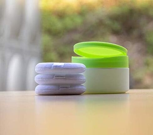 1Pcs Baby After-Bath Puff Box Body Talcum Powder Box Case Container Dispenser with Sifter and Powder Puff for Travel and Home Use(Green) in Saudi Arabia