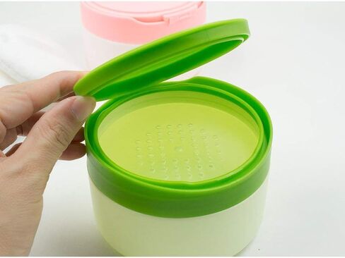 1Pcs Baby After-Bath Puff Box Body Talcum Powder Box Case Container Dispenser with Sifter and Powder Puff for Travel and Home Use(Green) in Saudi Arabia