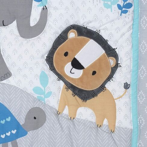 Bedtime Originals Jungle Fun 3-Piece Crib Bedding Set, Blue/Gray(Pack of 1) in Saudi Arabia
