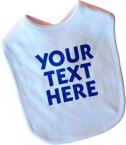 Funny Girl Designs Personalized Baby Bib CUSTOMIZED with Your VINYL Text and Color Of Choice 100% Cotton Unisex in Kuwait