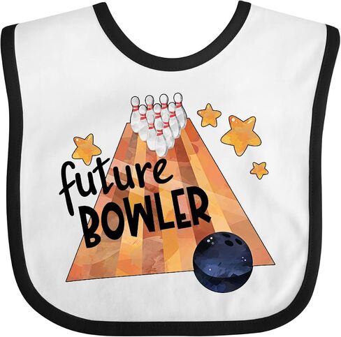 Future Bowler Bowling Ball and Pins Baby Bib in Kuwait