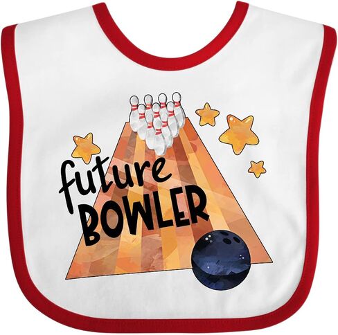 Future Bowler Bowling Ball and Pins Baby Bib in Kuwait