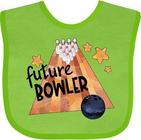 Future Bowler Bowling Ball and Pins Baby Bib in Kuwait