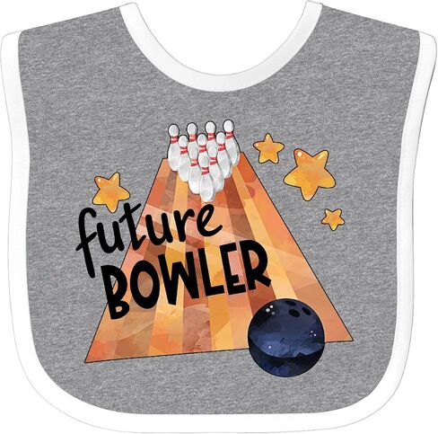 Future Bowler Bowling Ball and Pins Baby Bib in Kuwait