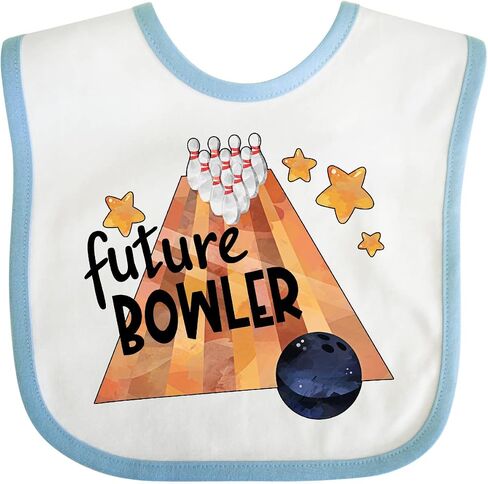 Future Bowler Bowling Ball and Pins Baby Bib in Kuwait