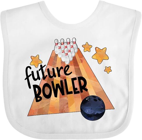 Future Bowler Bowling Ball and Pins Baby Bib in Kuwait
