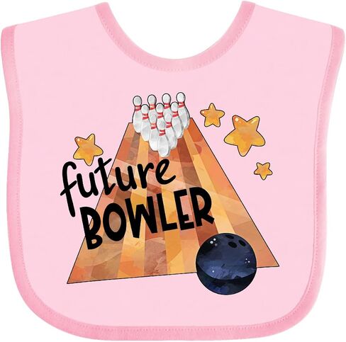 Future Bowler Bowling Ball and Pins Baby Bib in Kuwait