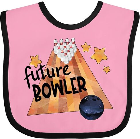 Future Bowler Bowling Ball and Pins Baby Bib in Kuwait