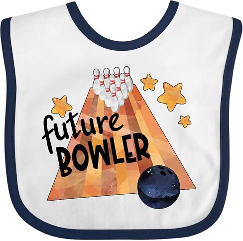 Future Bowler Bowling Ball and Pins Baby Bib in Kuwait