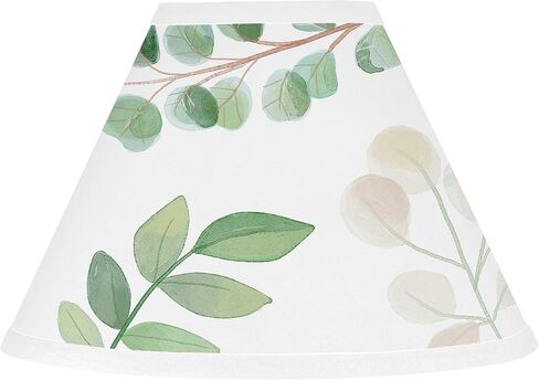 Sweet Jojo Designs Floral Leaf Lamp Shade - Green and White Boho Watercolor Botanical Woodland Tropical Garden in Saudi Arabia