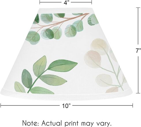Sweet Jojo Designs Floral Leaf Lamp Shade - Green and White Boho Watercolor Botanical Woodland Tropical Garden in Saudi Arabia