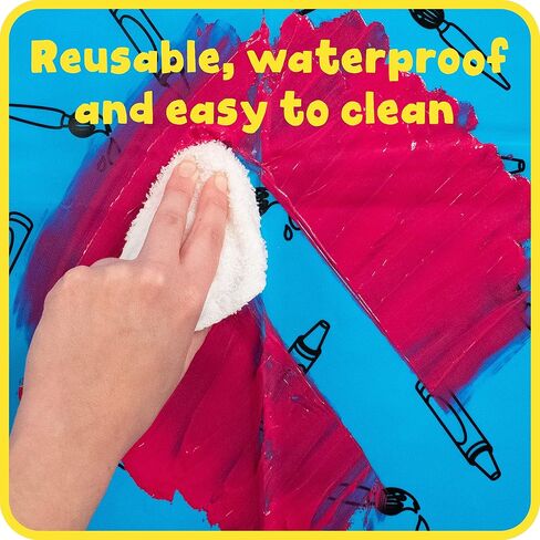 READY 2 LEARN Messy Mat - حصيرة سبلات للأطفال - تحمي الطاولات والأرضيات - مقاومة للماء - قابلة لإعادة الاستخدام وخفيفة الوزن - 60 بوصة طول × 60 بوصة عرض in Saudi Arabia