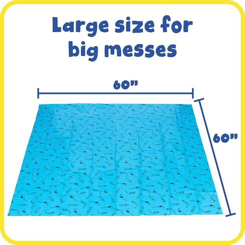 READY 2 LEARN Messy Mat - حصيرة سبلات للأطفال - تحمي الطاولات والأرضيات - مقاومة للماء - قابلة لإعادة الاستخدام وخفيفة الوزن - 60 بوصة طول × 60 بوصة عرض in Saudi Arabia