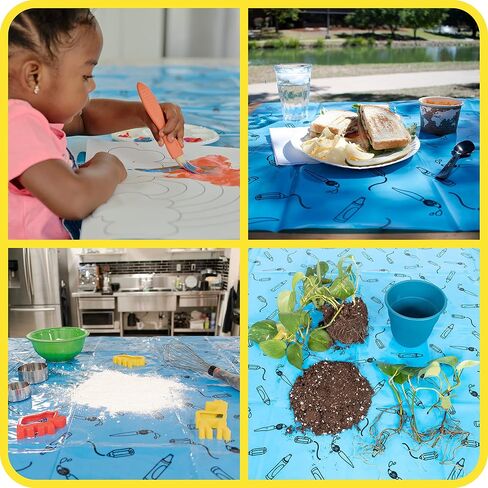 READY 2 LEARN Messy Mat - حصيرة سبلات للأطفال - تحمي الطاولات والأرضيات - مقاومة للماء - قابلة لإعادة الاستخدام وخفيفة الوزن - 60 بوصة طول × 60 بوصة عرض in Saudi Arabia