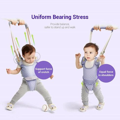 سرج المشي للأطفال وخوذة أمان، مساعد المشي على المشي للأطفال الصغار، قابل للتعديل باليد الوقوف والتعلم والمشي للأطفال من سن 7 إلى 24 شهرًا in Kuwait