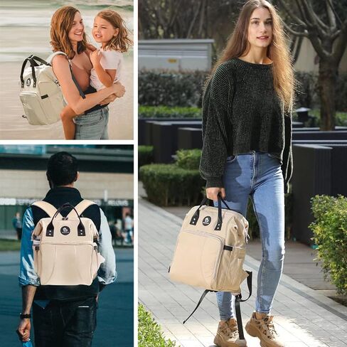 LOVOMAMMA Diaper Bag Backpack: Tote Diaper Bag with Insulated Pockets for Boy and Girl, Baby Bag for Dad Mom and Babes on Travel, Shopping Beige in Kuwait