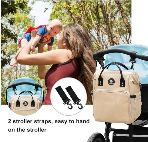 LOVOMAMMA Diaper Bag Backpack: Tote Diaper Bag with Insulated Pockets for Boy and Girl, Baby Bag for Dad Mom and Babes on Travel, Shopping Beige in Kuwait