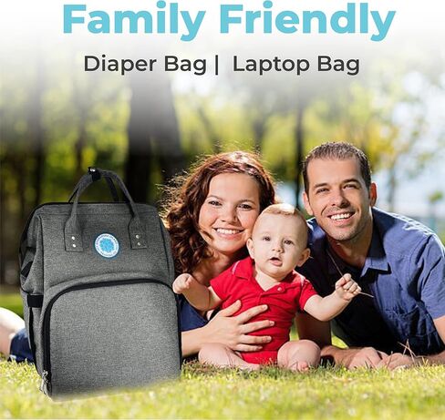 Hydrangea Island Trading Co Baby Diaper Backpack | Large Diaper Bag with Insulated Pockets, Stroller Straps, Laptop Pocket, Charging Station, Waterproof and Changing Pad | Essential Travel Diaper Bag in Kuwait