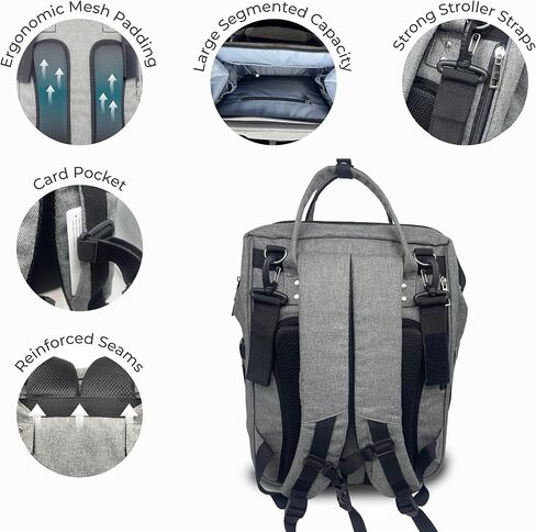 Hydrangea Island Trading Co Baby Diaper Backpack | Large Diaper Bag with Insulated Pockets, Stroller Straps, Laptop Pocket, Charging Station, Waterproof and Changing Pad | Essential Travel Diaper Bag in Kuwait