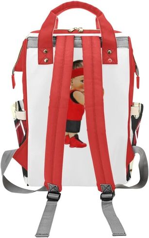 Personalized Basketball Red Boy Diaper Bag with Name Nappy Bags Shoulder Daypack Mummy Backpack for Mom Girl Gift in Kuwait