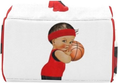 Personalized Basketball Red Boy Diaper Bag with Name Nappy Bags Shoulder Daypack Mummy Backpack for Mom Girl Gift in Kuwait