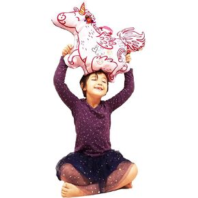 UNICORN Cushion Cover - Colorable pillow cover, toys organizer, carry-on, bedtime buddy (pink) in Saudi Arabia