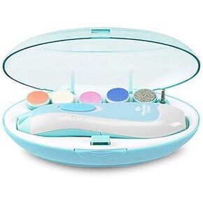 ماكينة تشذيب اظافر كهربائية للاطفال - تشذيب امن للعناية باظافر القدم والاصابع مع ضوء ليد للرضع والاطفال الصغار والبالغين - مع 6 وسادات قابلة للتبديل وسرعة قابلة للتعديل in Kuwait