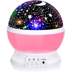 Star Night Light for Kids, 12 Color Changing Lights Modes with USB Cable, 360°Rotating Moon Star Projector Desk Lamp for Bedroom Party Decor & Girls Birthday Gift