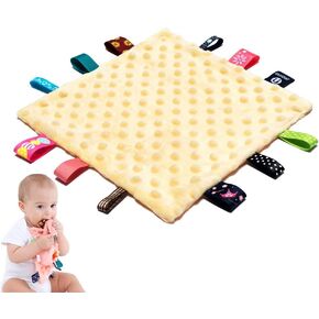 Baby Tags Security Blankets - Baby Soothing Plush Blanket with Colorful Tags, 10"x10" Square Sensory Toys, Lovey for 3 Months+ Babies Boys and Girls (Pink) in Saudi Arabia