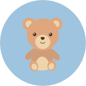 ملصقات ماجوتشي، ملصقات ملصقات عليها دب أزرق، لحفلات استقبال المولود أو أعياد الميلاد، 5.08 سم، عبوة من 40 قطعة in Kuwait