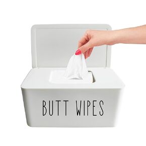 Moorfowl Butt Wipes Dispenser for Bathroom,8.2L x 4.9W x 3.9H inches | Upgrade Size Large Capacity Flushable Wipes Holder Container for Restroom in Saudi Arabia