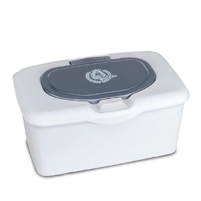 HMDGo Decorative Wipes Dispenser Container - Glossy Silver & White Upscale Minimalist Tissue Box Holder - Baby & Adult Wipes in Bathroom, Nursery, Home To Fit Your Décor – Large Capacity, Perfect Pull in Kuwait