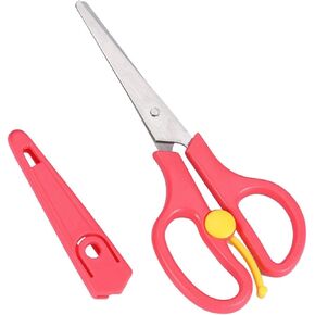 Blue And Red Baby Food Scissors,Baby Food Scissors,Portable Stainless Steel Scissor Children Safety Food Cutter with Cover for Baby Infant Complementary Food(Blue)