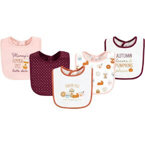 Hudson Baby Unisex Baby Cotton Bibs, Pumpkin Spice Date, One Size in Saudi Arabia
