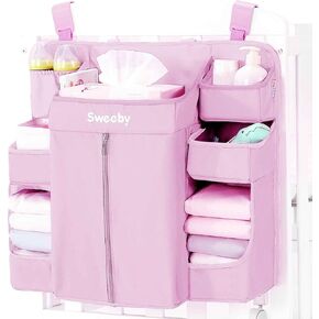 Sweeby Diaper Organizer for Changing Table and Crib - Nursery Diaper Stacker Hanging Caddy for Baby Essentials in Saudi Arabia