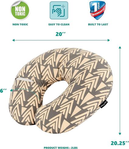 Beeboo Nursing Pillow and Positioner, Breastfeeding and Bottlefeeding Pillow, Removable and Washable Pillow Cover, Soft and Breathable Fabric, Fawn Brown in Saudi Arabia