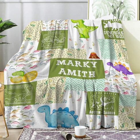 Custom Blue Woodland Blanket for Boys Girls, Wild Animals Personalized Throw Blanket Gifts for Baby Cow Nursery Swaddling Blankets Deer Customized Toddler Blankets for Stroller Kids 40x30In in Saudi Arabia