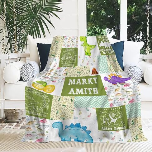Custom Blue Woodland Blanket for Boys Girls, Wild Animals Personalized Throw Blanket Gifts for Baby Cow Nursery Swaddling Blankets Deer Customized Toddler Blankets for Stroller Kids 40x30In in Saudi Arabia