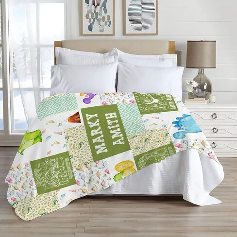 Custom Blue Woodland Blanket for Boys Girls, Wild Animals Personalized Throw Blanket Gifts for Baby Cow Nursery Swaddling Blankets Deer Customized Toddler Blankets for Stroller Kids 40x30In in Saudi Arabia