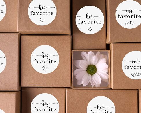 His Her Our Favorite Stickers Wedding Treat Bag Favor for Guests Labels 2-inch 120-count 6 Sheets Bride and Groom Favorite Candy Stickers in Saudi Arabia