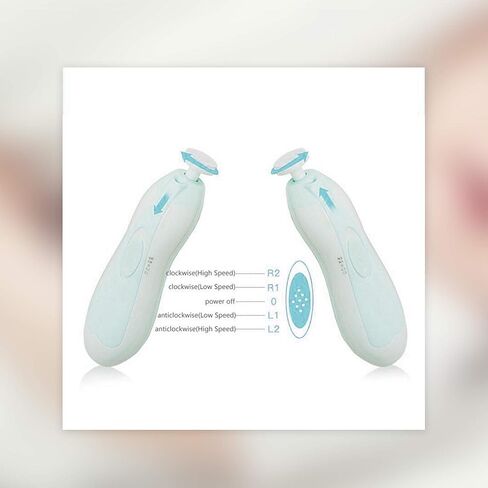 ماكينة تشذيب اظافر كهربائية للاطفال - تشذيب امن للعناية باظافر القدم والاصابع مع ضوء ليد للرضع والاطفال الصغار والبالغين - مع 6 وسادات قابلة للتبديل وسرعة قابلة للتعديل in Kuwait