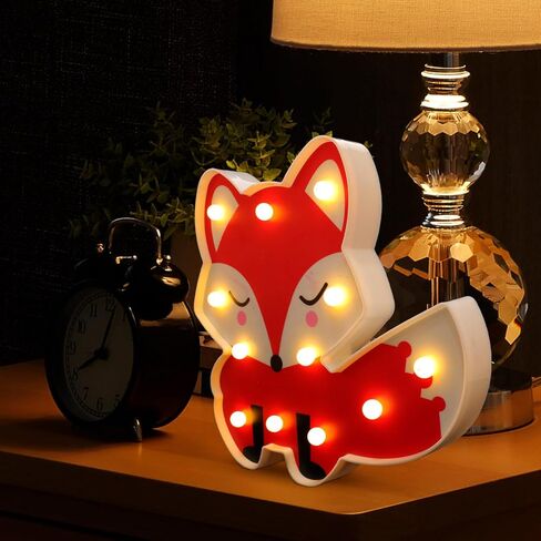OSALADI Fox LED ضوء ليلي متوهج على شكل حيوان لإضاءة ليلية لحضانة الأطفال وديكور الحضانة للأطفال هدية عيد ميلاد الطفل in Kuwait