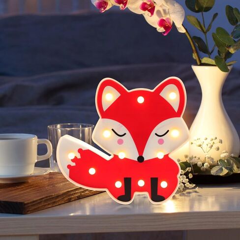 OSALADI Fox LED ضوء ليلي متوهج على شكل حيوان لإضاءة ليلية لحضانة الأطفال وديكور الحضانة للأطفال هدية عيد ميلاد الطفل in Kuwait