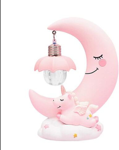 Hilitand Cartoon Moon LED Night Light Baby Nursery Lamp Ornaments Bedside Table Lamp Kids for Home Decoration () in Saudi Arabia