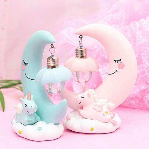 Hilitand Cartoon Moon LED Night Light Baby Nursery Lamp Ornaments Bedside Table Lamp Kids for Home Decoration () in Saudi Arabia