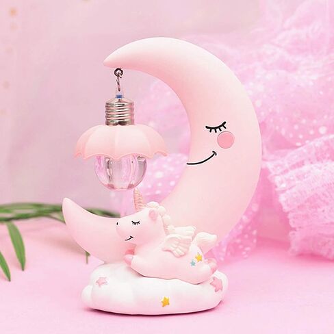 Hilitand Cartoon Moon LED Night Light Baby Nursery Lamp Ornaments Bedside Table Lamp Kids for Home Decoration () in Saudi Arabia