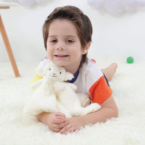 Apricot Lamb Luxury Snuggle Plush White Lamb Sheep Infant Stuffed Animals Security Blanket Nursery Character Blanket(White Lamb, 14 Inches) in Saudi Arabia